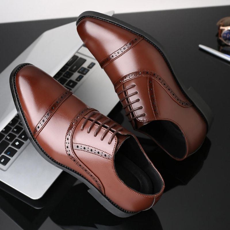 Herr Brogue Snidade Casual Business Oxfords Klänning Skor