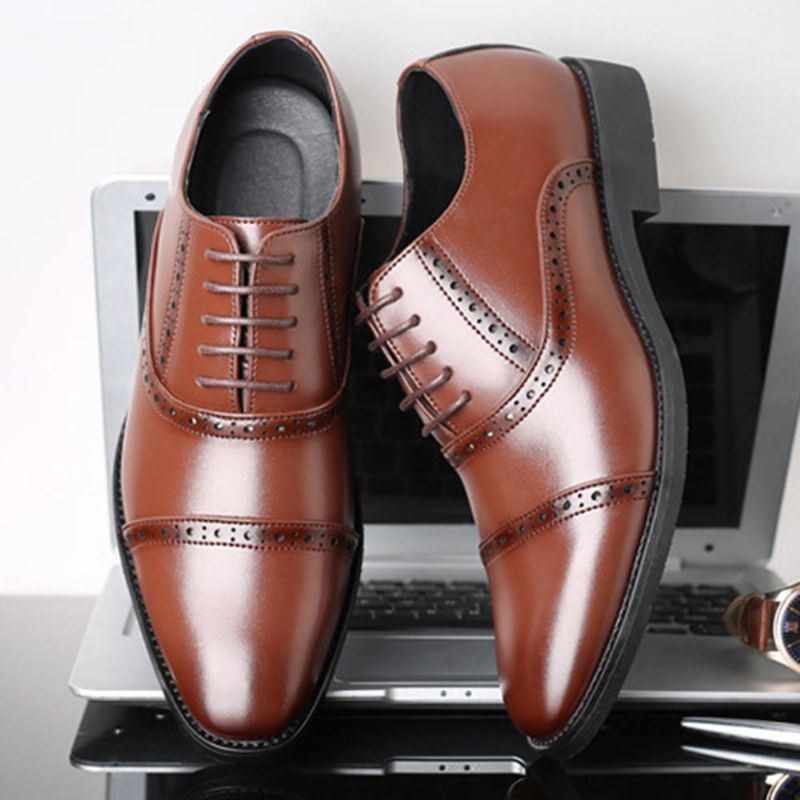 Herr Brogue Snidade Casual Business Oxfords Klänning Skor