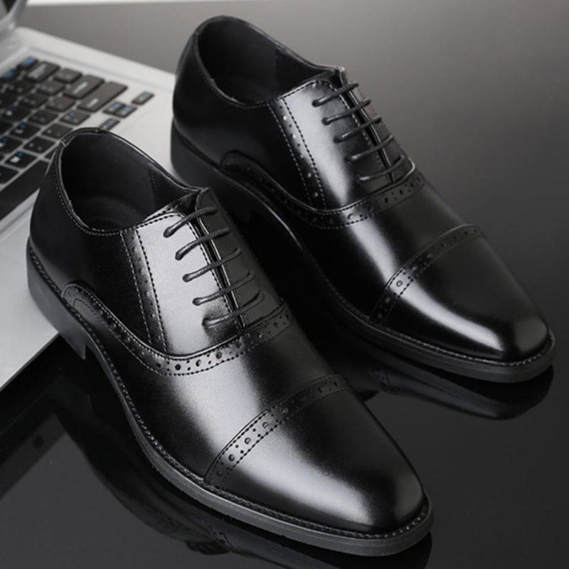 Herr Brogue Snidade Casual Business Oxfords Klänning Skor