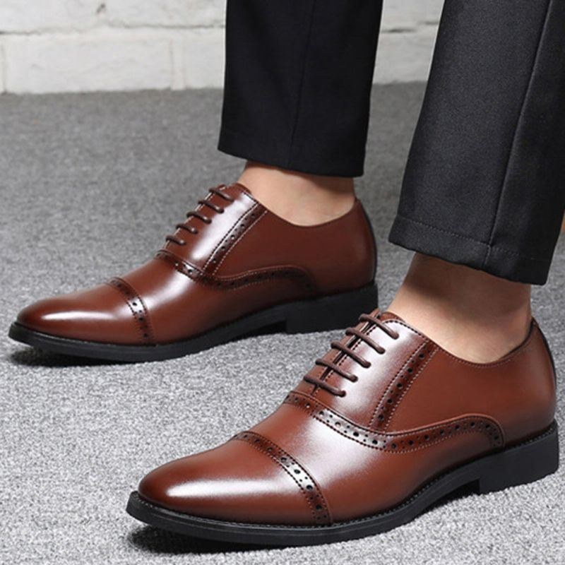 Herr Brogue Snidade Casual Business Oxfords Klänning Skor