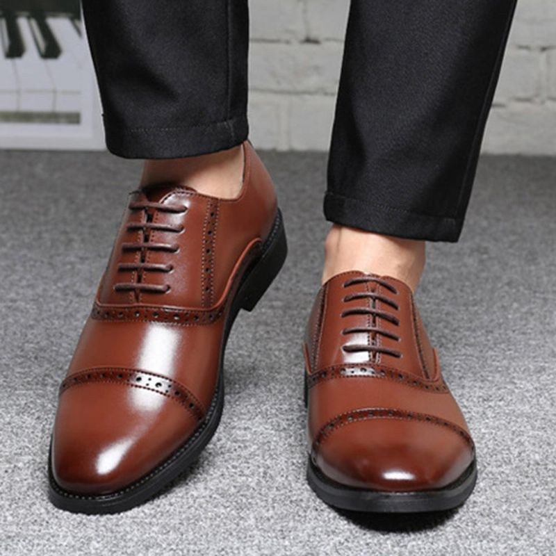 Herr Brogue Snidade Casual Business Oxfords Klänning Skor