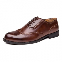 Herr Brogue Snidade Formell Klänning Sko Casual Business Oxfords