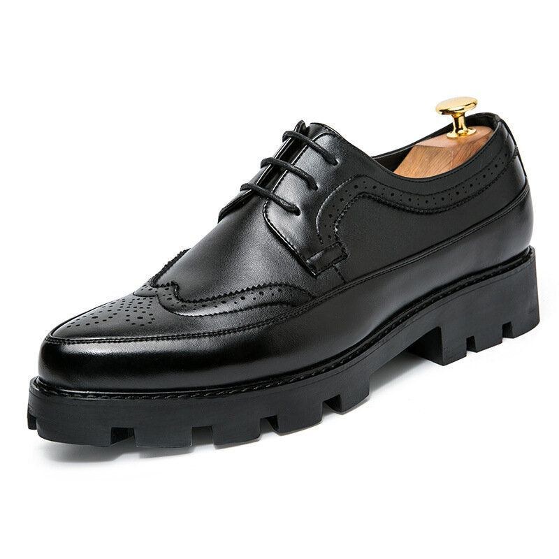 Herr Brogue Tjocka Sulor Oxfords Andningsbara Business Skor