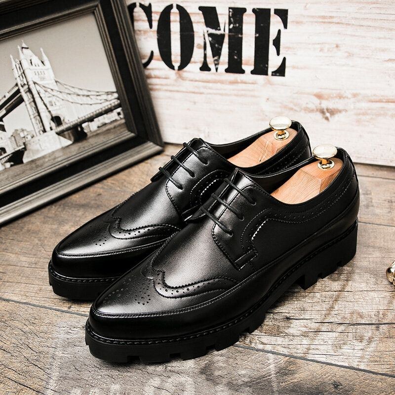 Herr Brogue Tjocka Sulor Oxfords Andningsbara Business Skor