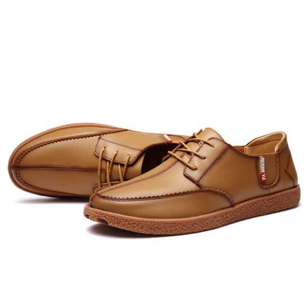 Herr Casual Äkta Läder Casual Slip On Business Oxfords