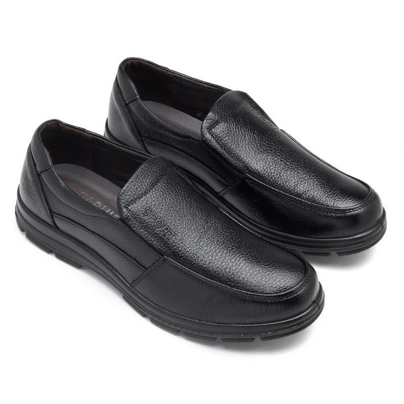 Herr Casual Business Comfy Äkta Läder Slip On Oxfords