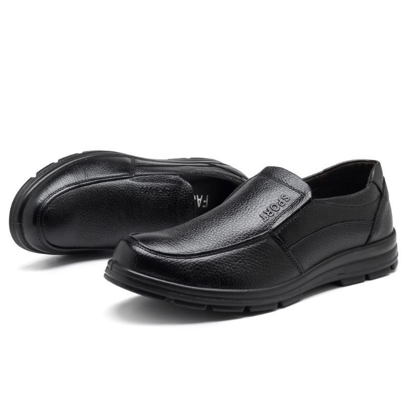 Herr Casual Business Comfy Äkta Läder Slip On Oxfords