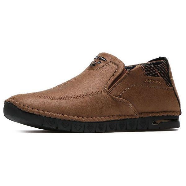 Herr Casual Comfy Mjuk Sula Handsömmar Microfiber Läder High Top Oxfords Skor