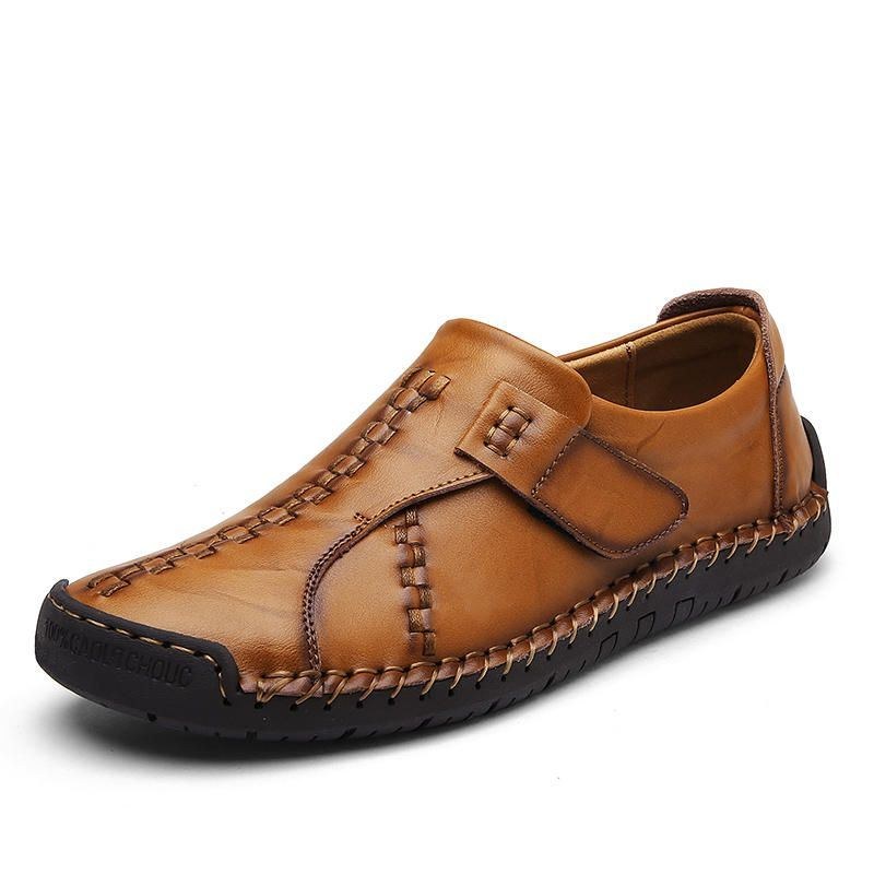 Herr Comfort Krokögla Stickade Sömmar Platt Oxfords