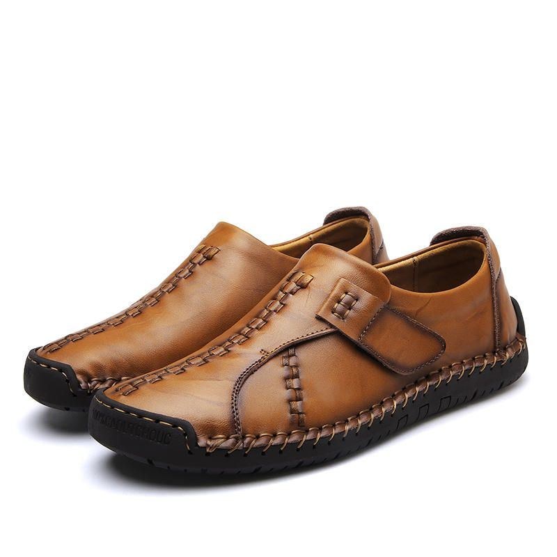 Herr Comfort Krokögla Stickade Sömmar Platt Oxfords