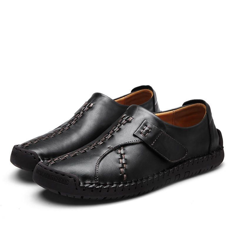 Herr Comfort Krokögla Stickade Sömmar Platt Oxfords