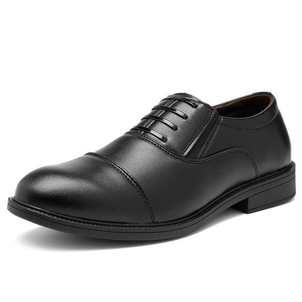 Herr Comfy Casual Business Elastiskt Band Pu Läder Slip On Formell Skor