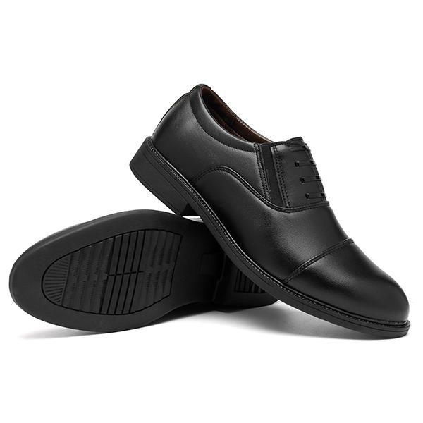 Herr Comfy Casual Business Elastiskt Band Pu Läder Slip On Formell Skor