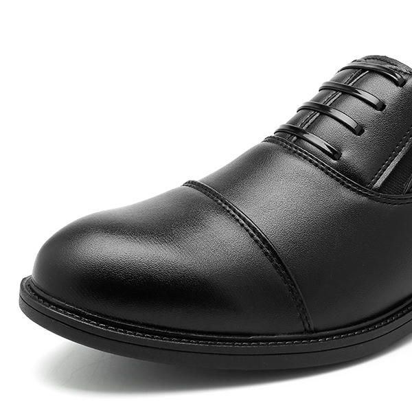 Herr Comfy Casual Business Elastiskt Band Pu Läder Slip On Formell Skor