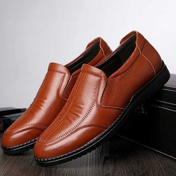 Herr Comfy Genuine Läder Slip On Oxfords