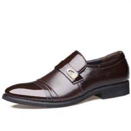 Herr Comfy Läder Cap Toe Slip On Business Formell Skor