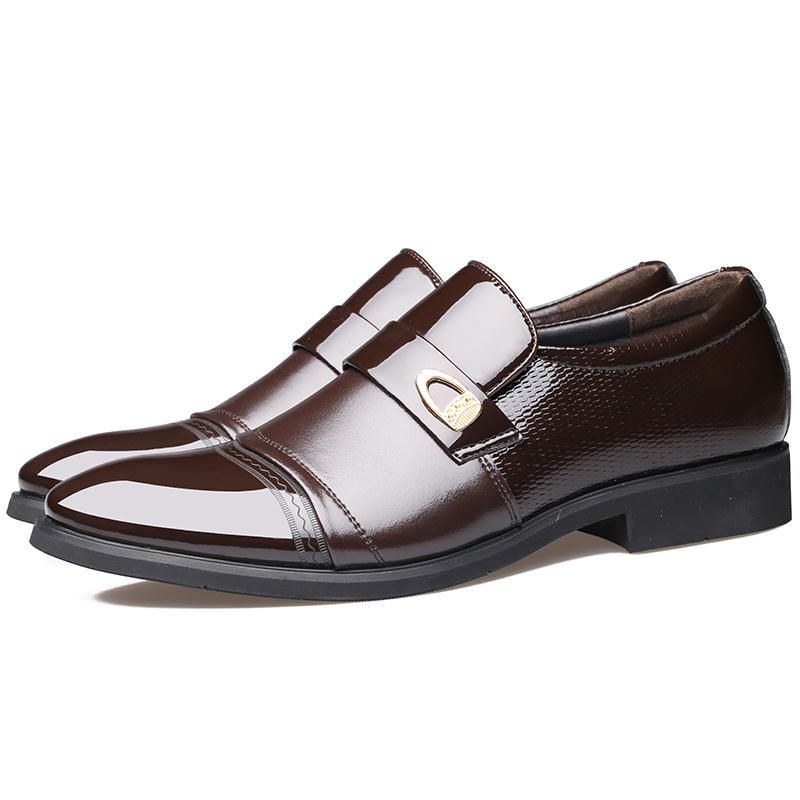 Herr Comfy Läder Cap Toe Slip On Business Formell Skor