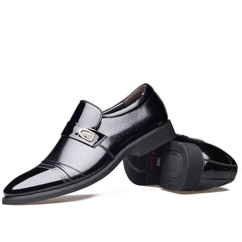 Herr Comfy Läder Cap Toe Slip On Business Formell Skor