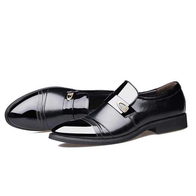 Herr Comfy Läder Cap Toe Slip On Business Formell Skor