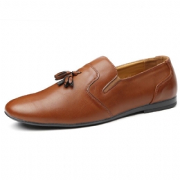 Herr Halkfri Tofsdekoration Slip On Casual Läder Oxfords