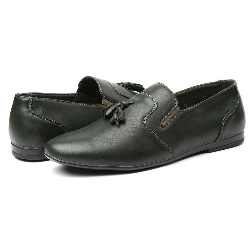 Herr Halkfri Tofsdekoration Slip On Casual Läder Oxfords