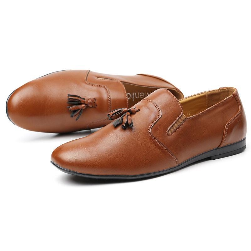 Herr Halkfri Tofsdekoration Slip On Casual Läder Oxfords