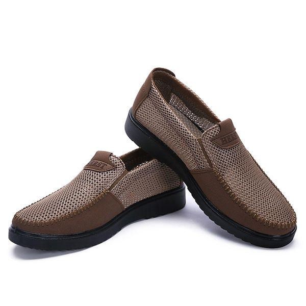 Herr Handsömmar Mjuk Sula Slip On Mesh Oxfords