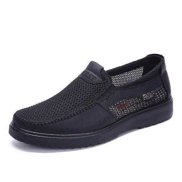 Herr Handsömmar Mjuk Sula Slip On Mesh Oxfords