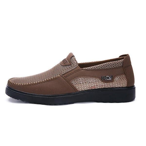 Herr Handsömmar Mjuk Sula Slip On Mesh Oxfords