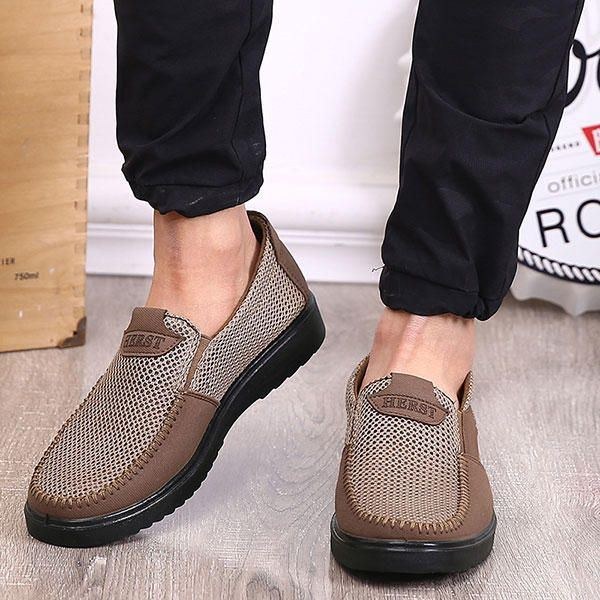 Herr Handsömmar Mjuk Sula Slip On Mesh Oxfords