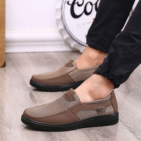 Herr Handsömmar Mjuk Sula Slip On Mesh Oxfords