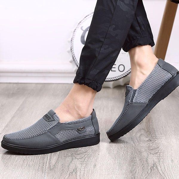 Herr Handsömmar Mjuk Sula Slip On Mesh Oxfords