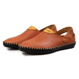 Herr Hollow Out Casual Oxfords I Läder Slip On