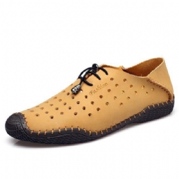 Herr Lace Up Casual Läder Ihåliga Utomhus Oxfords