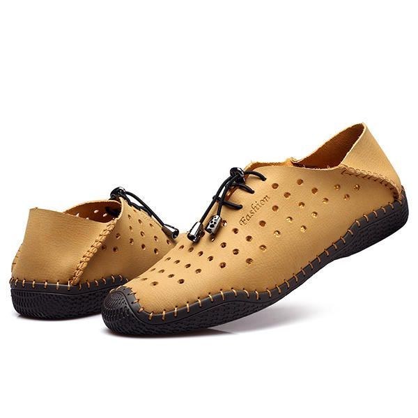 Herr Lace Up Casual Läder Ihåliga Utomhus Oxfords