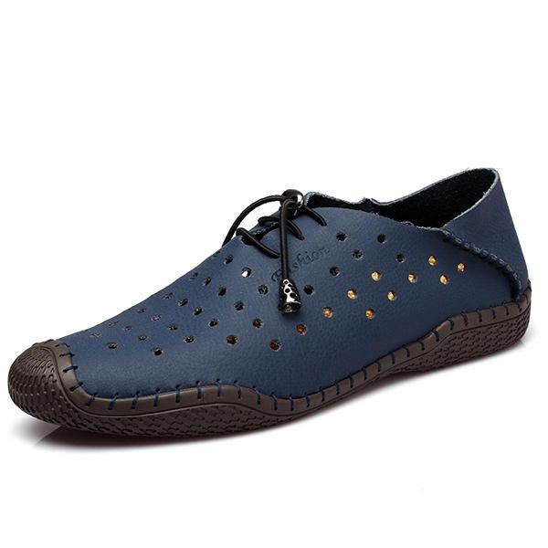 Herr Lace Up Casual Läder Ihåliga Utomhus Oxfords