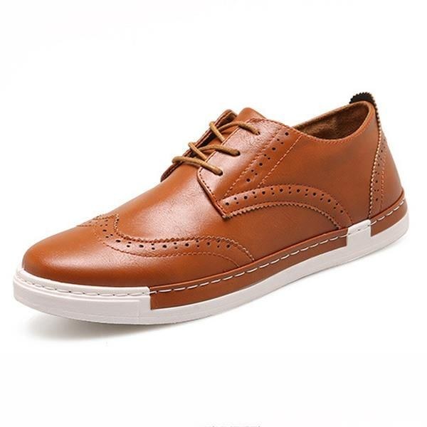 Herr Lace Up Casual Sneaker Outdoor Oxfords I Läder