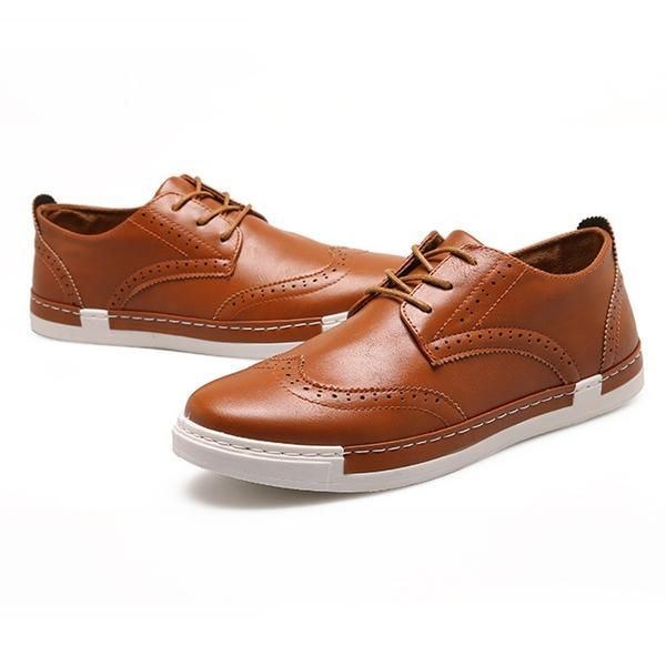 Herr Lace Up Casual Sneaker Outdoor Oxfords I Läder