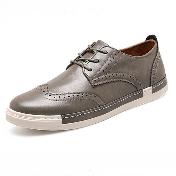 Herr Lace Up Casual Sneaker Outdoor Oxfords I Läder