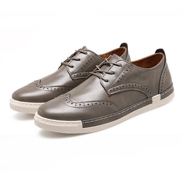 Herr Lace Up Casual Sneaker Outdoor Oxfords I Läder