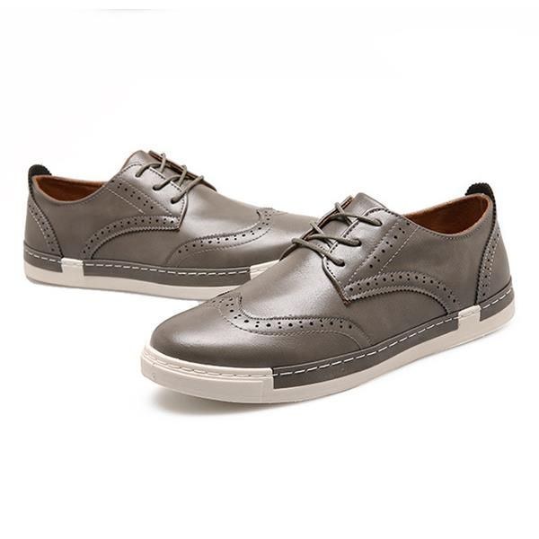 Herr Lace Up Casual Sneaker Outdoor Oxfords I Läder