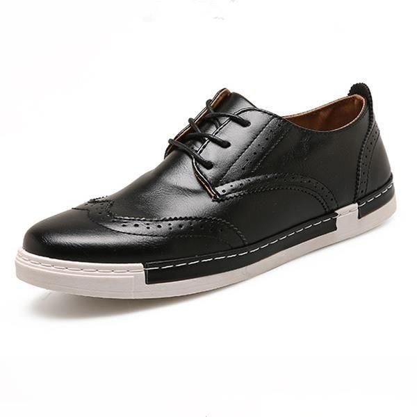 Herr Lace Up Casual Sneaker Outdoor Oxfords I Läder