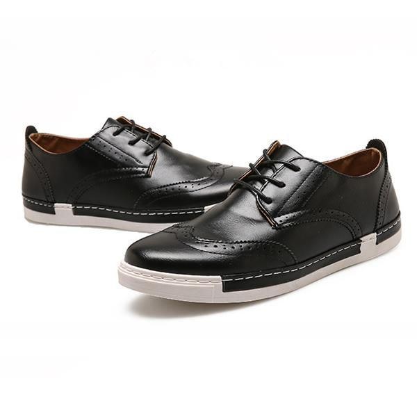 Herr Lace Up Casual Sneaker Outdoor Oxfords I Läder