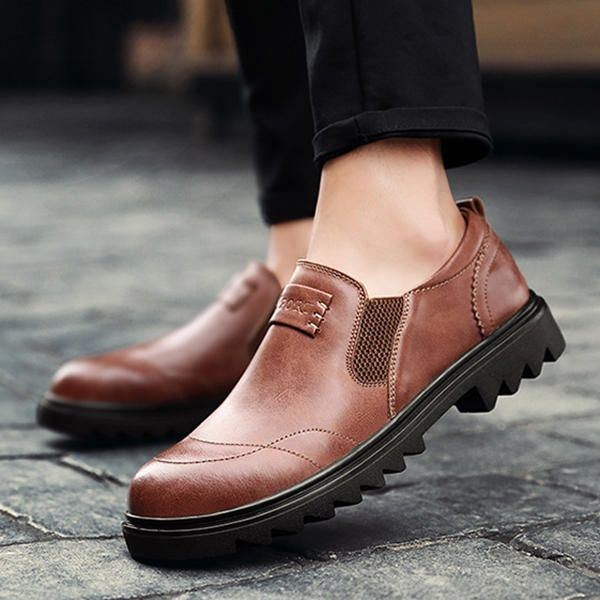 Herr Mern Comfy Casual Business Elastiskt Band Slip On Oxfords