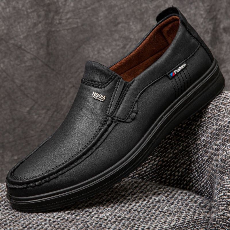 Herr Microfiber Läder Andas Mjuk Sula Slip-on Business Skor