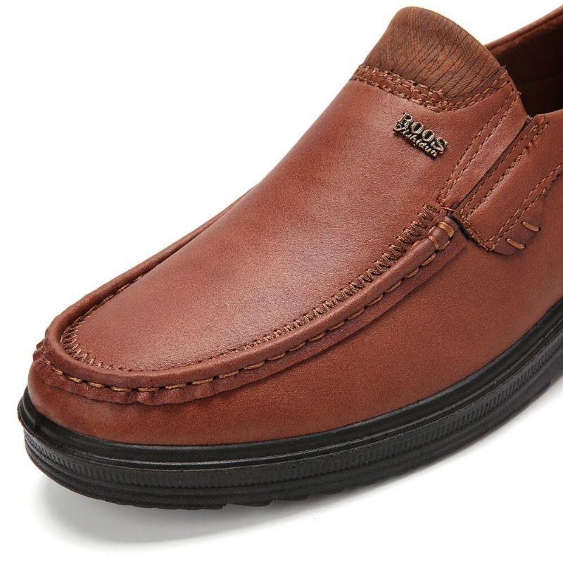 Herr Microfiber Läder Andas Mjuk Sula Slip-on Business Skor