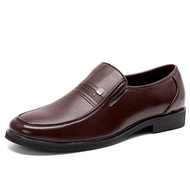 Herr Microfiber Mjukt Läder Slip-on Slitbeständiga Casual Comfy Business Skor