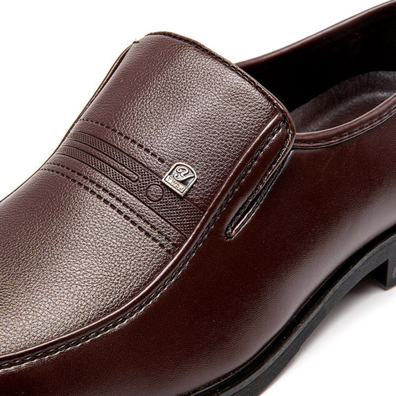 Herr Microfiber Mjukt Läder Slip-on Slitbeständiga Casual Comfy Business Skor