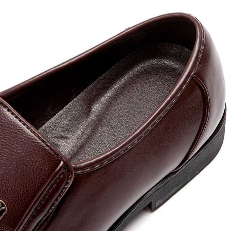 Herr Microfiber Mjukt Läder Slip-on Slitbeständiga Casual Comfy Business Skor