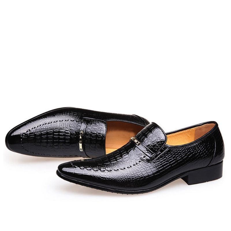 Herr Mikrofiber Läder Krokodilmönster Slip-on Casual Dress Shoes